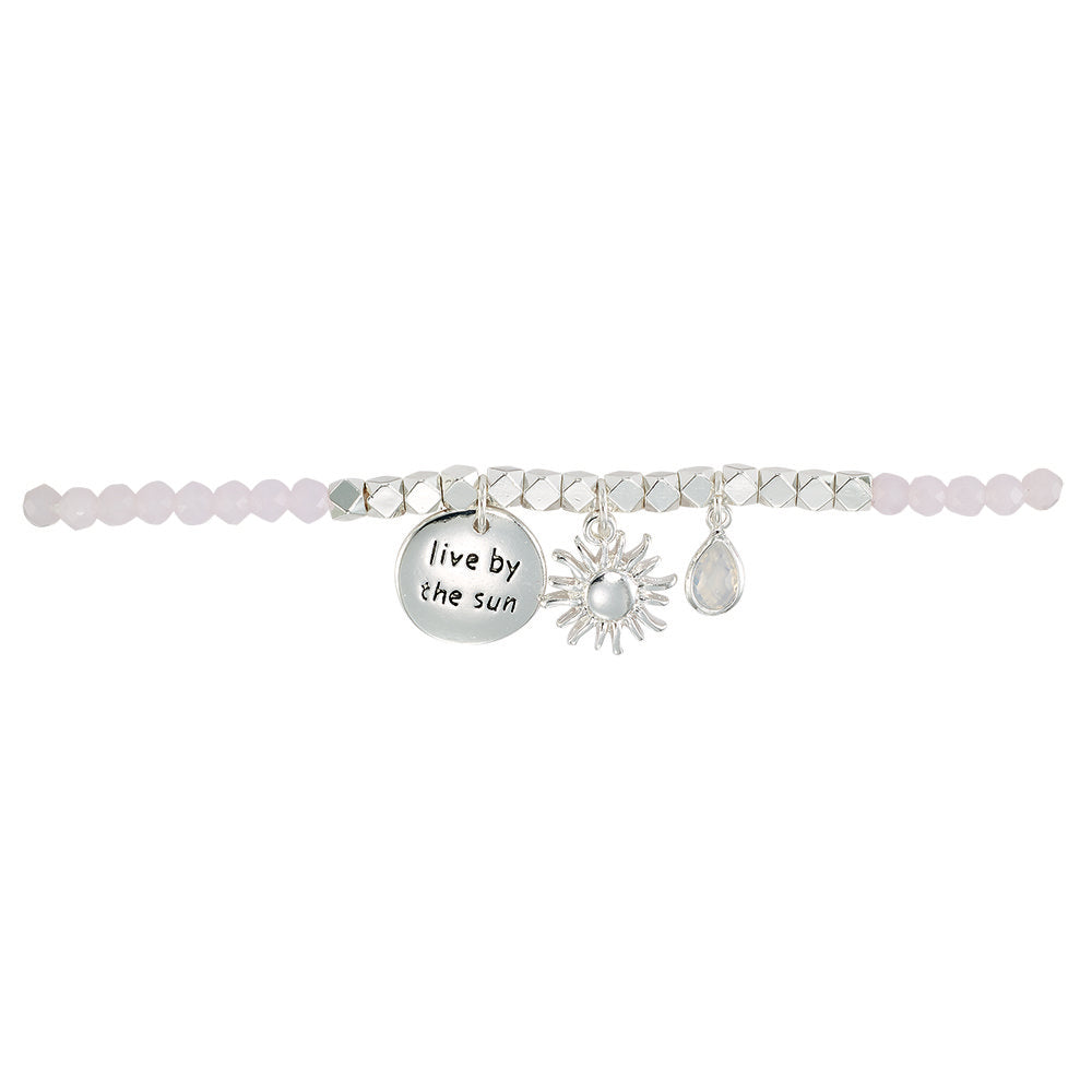 Live by the Sun Bracelet in Pink & Silver