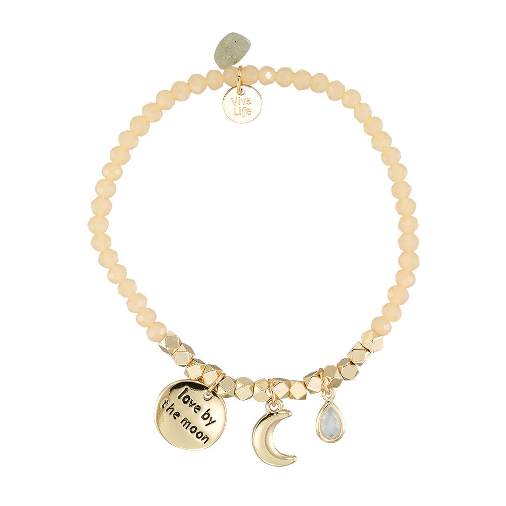 Love by the Moon Bracelet in Peach & Gold