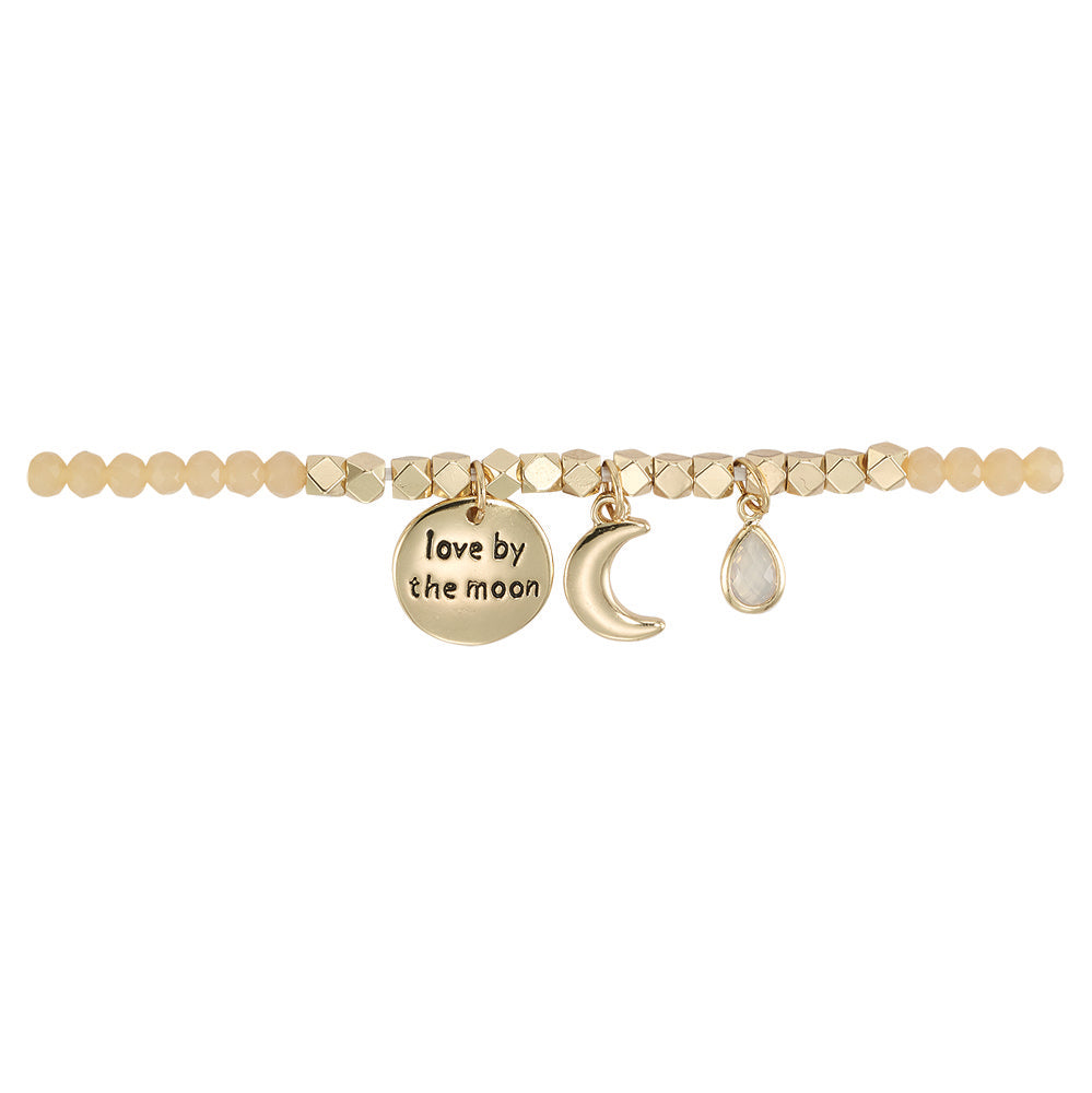 Love by the Moon Bracelet in Peach & Gold