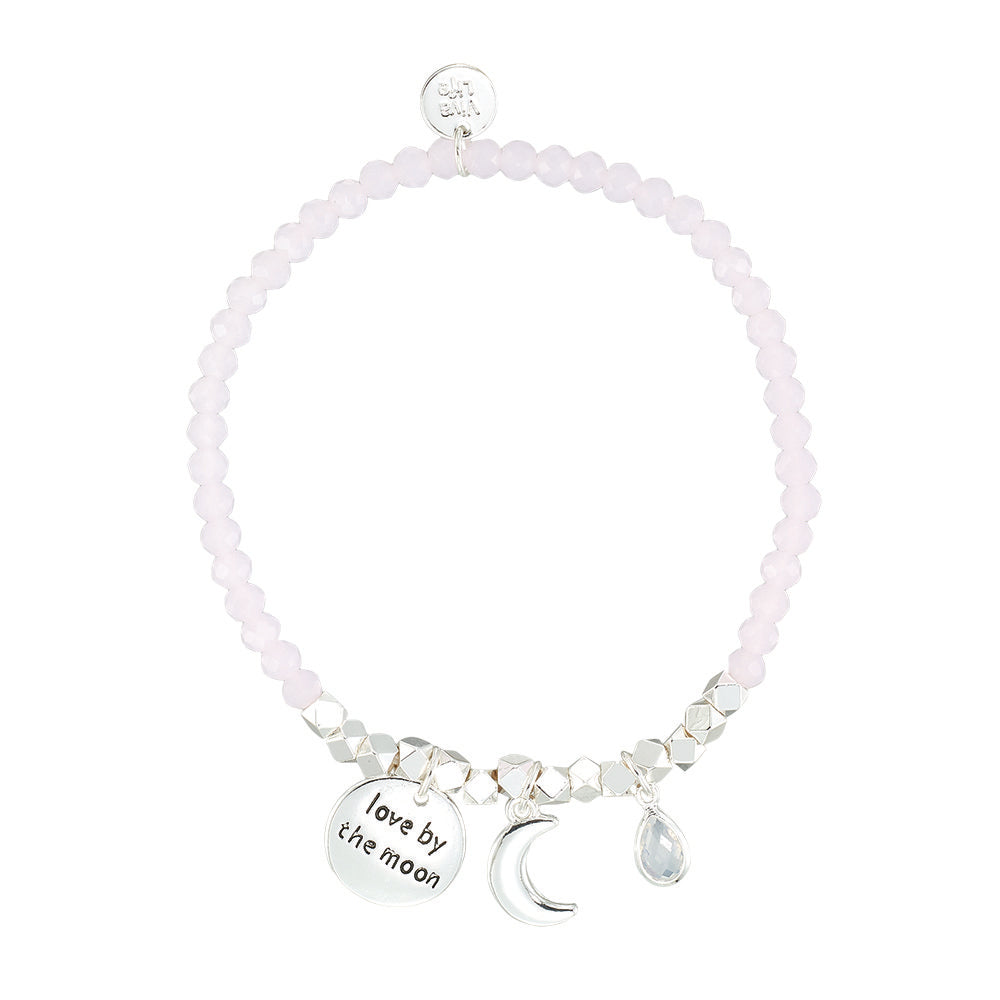 Love by the Moon Bracelet in Pink & Silver