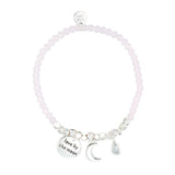 Love by the Moon Bracelet in Pink & Silver
