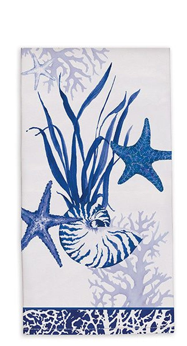 Indigo Shells Tea Towel