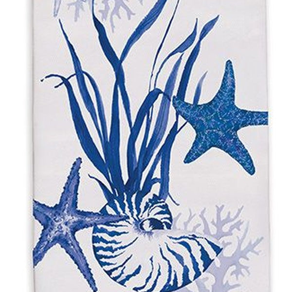 Indigo Shells Tea Towel