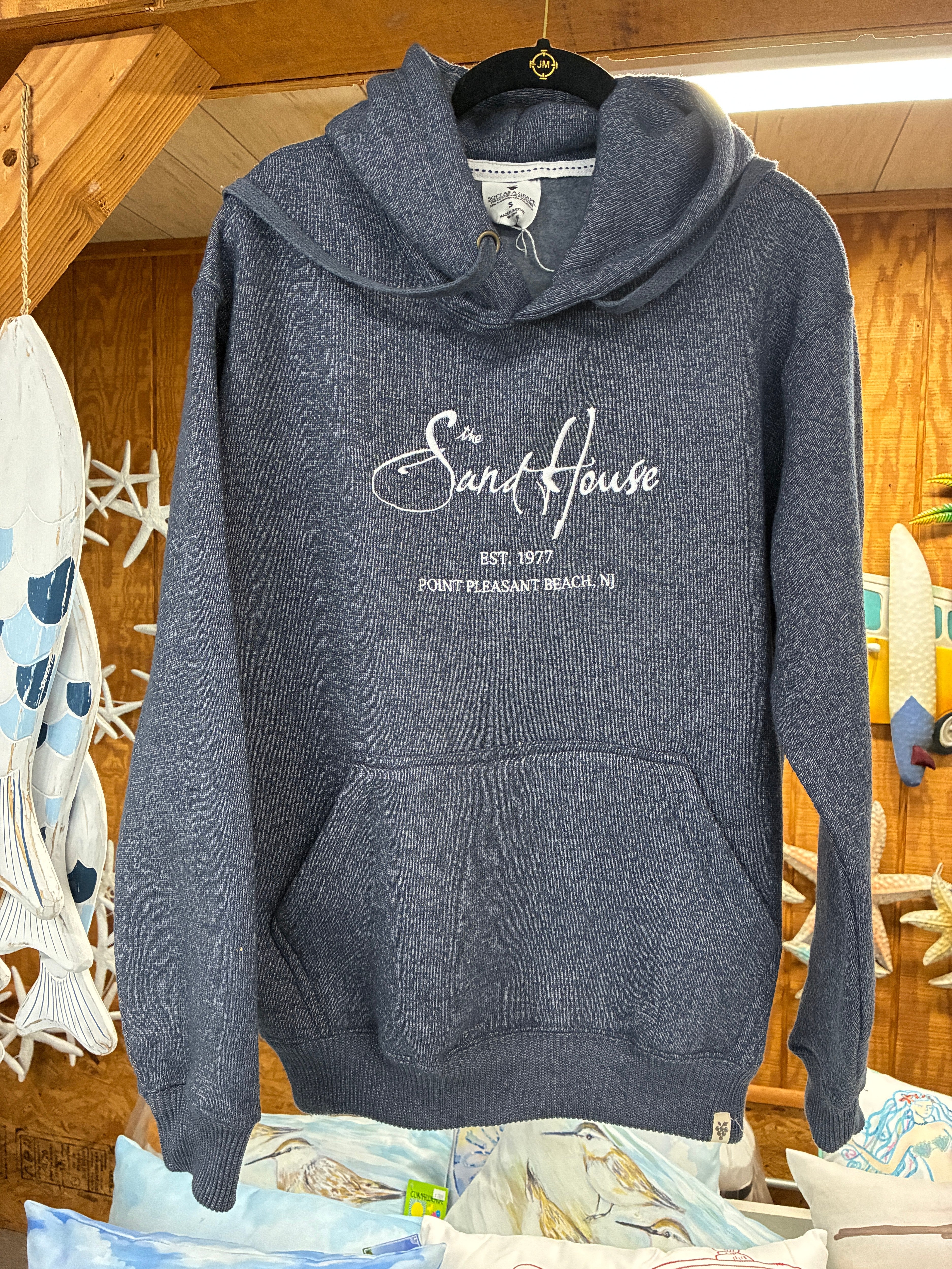 The Sand House Embroidered Woven Blue Sweatshirt