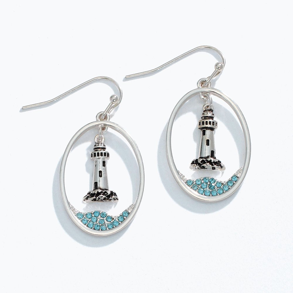 Lighthouse Dangle with Crystals