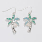Silver Palm Trees with Glittery Resin Leaves