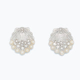 Silver Shells Adorned with Pearls and Crystals