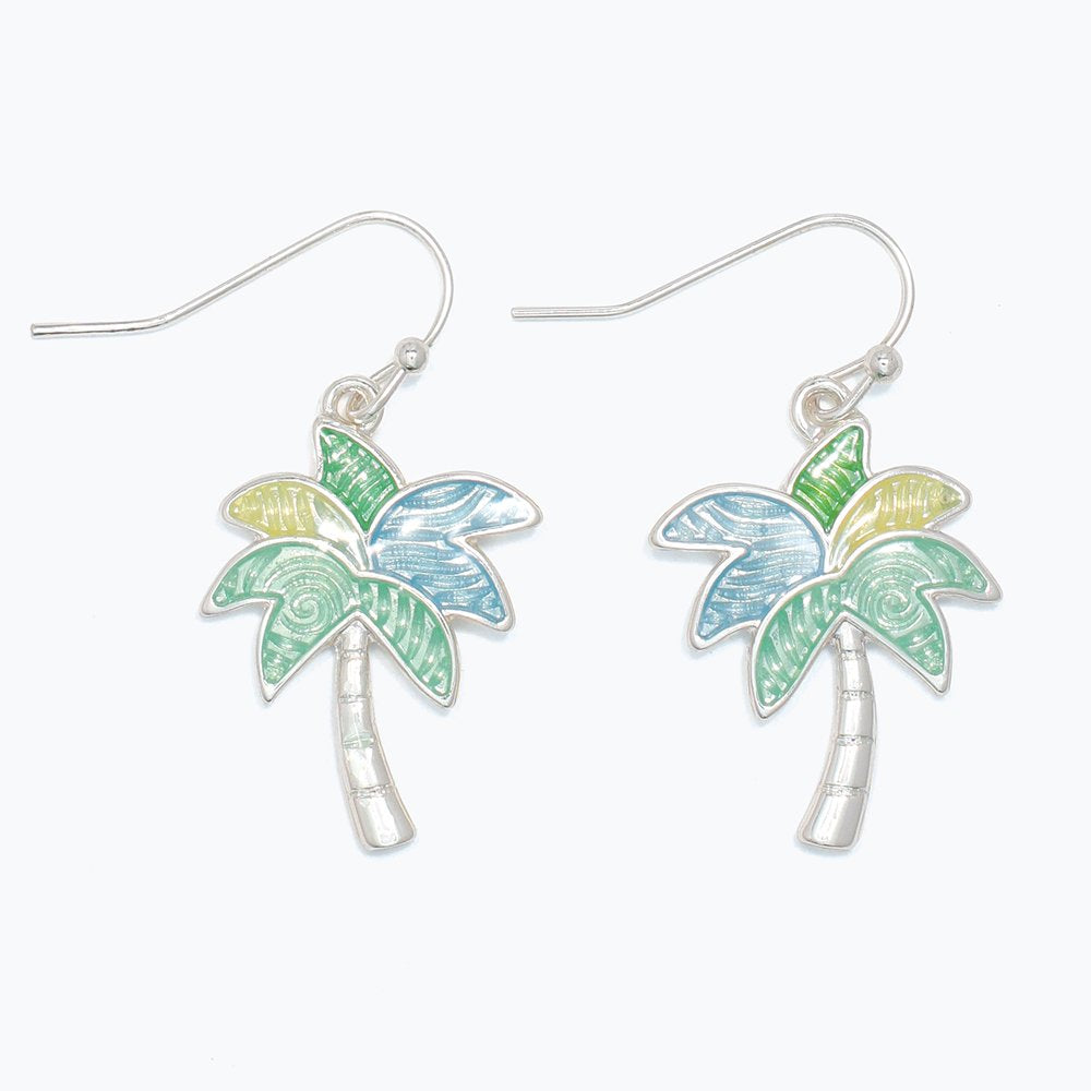 Silver Palm Trees with Pastel Green Enamel