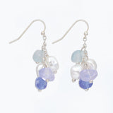 Blue Sea Glass and Pearl Cluster