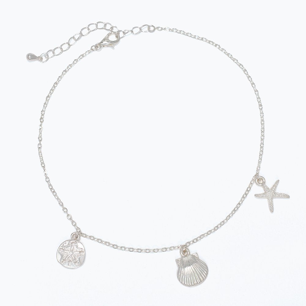 Silver Sea Life Charms Anklet