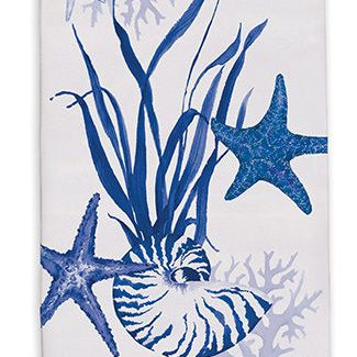 Indigo Shells Tea Towel