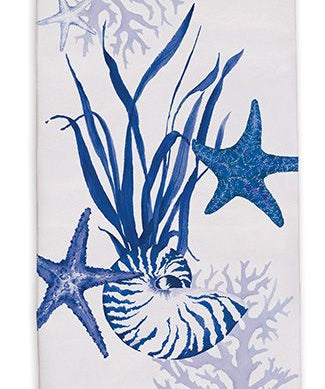 Indigo Shells Tea Towel