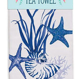 Indigo Shells Tea Towel