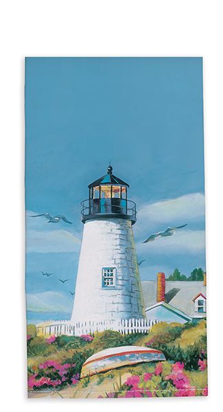 Lighthouse Harbor Tea Towel