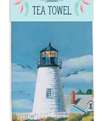 Lighthouse Harbor Tea Towel