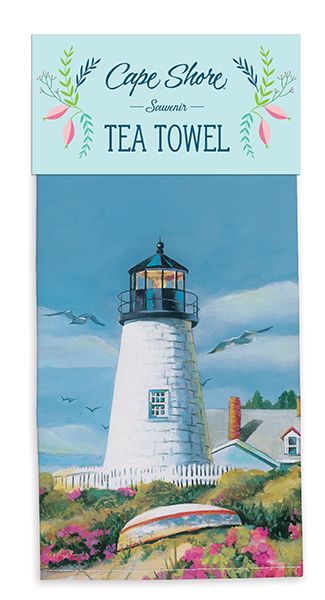 Lighthouse Harbor Tea Towel