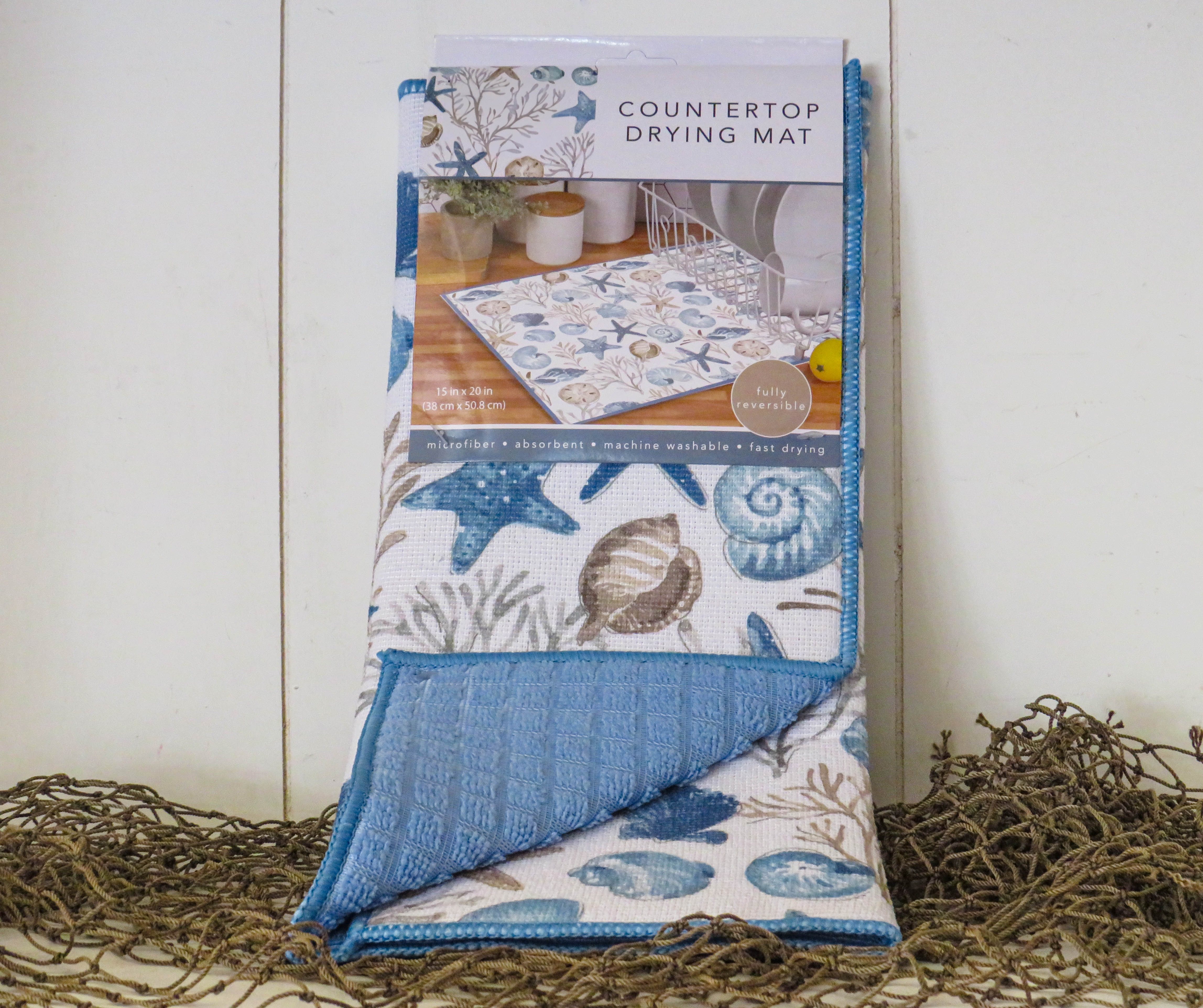 Blue Escape Shells Drying Mat