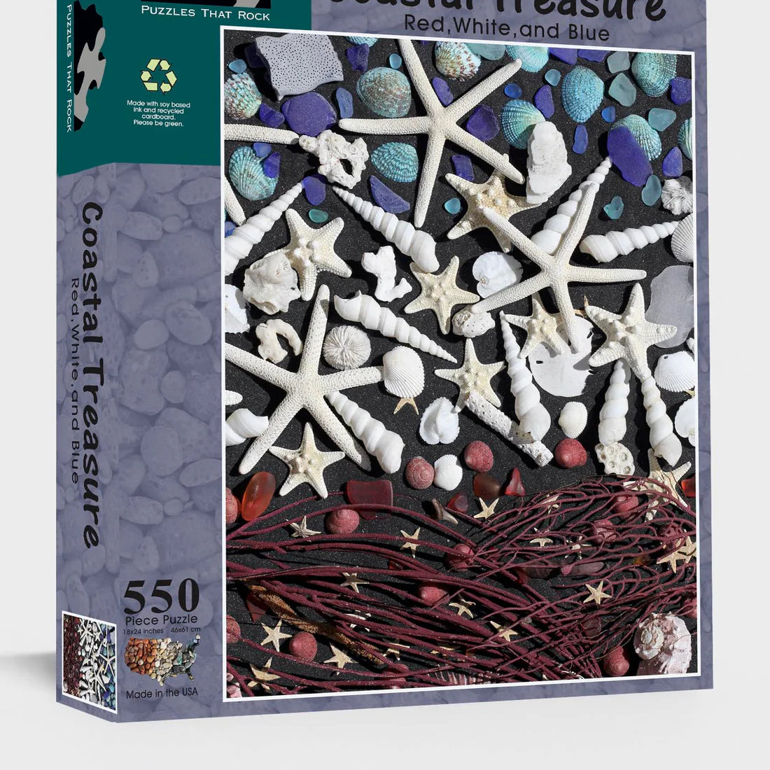 Coastal Treasures: Red, White, and Blue 550 Piece Jigsaw Puzzle