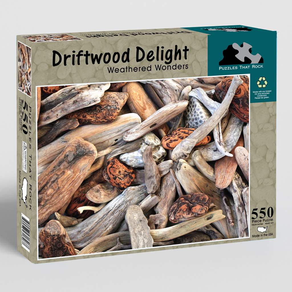 Driftwood Delight 550 piece jigsaw puzzle box