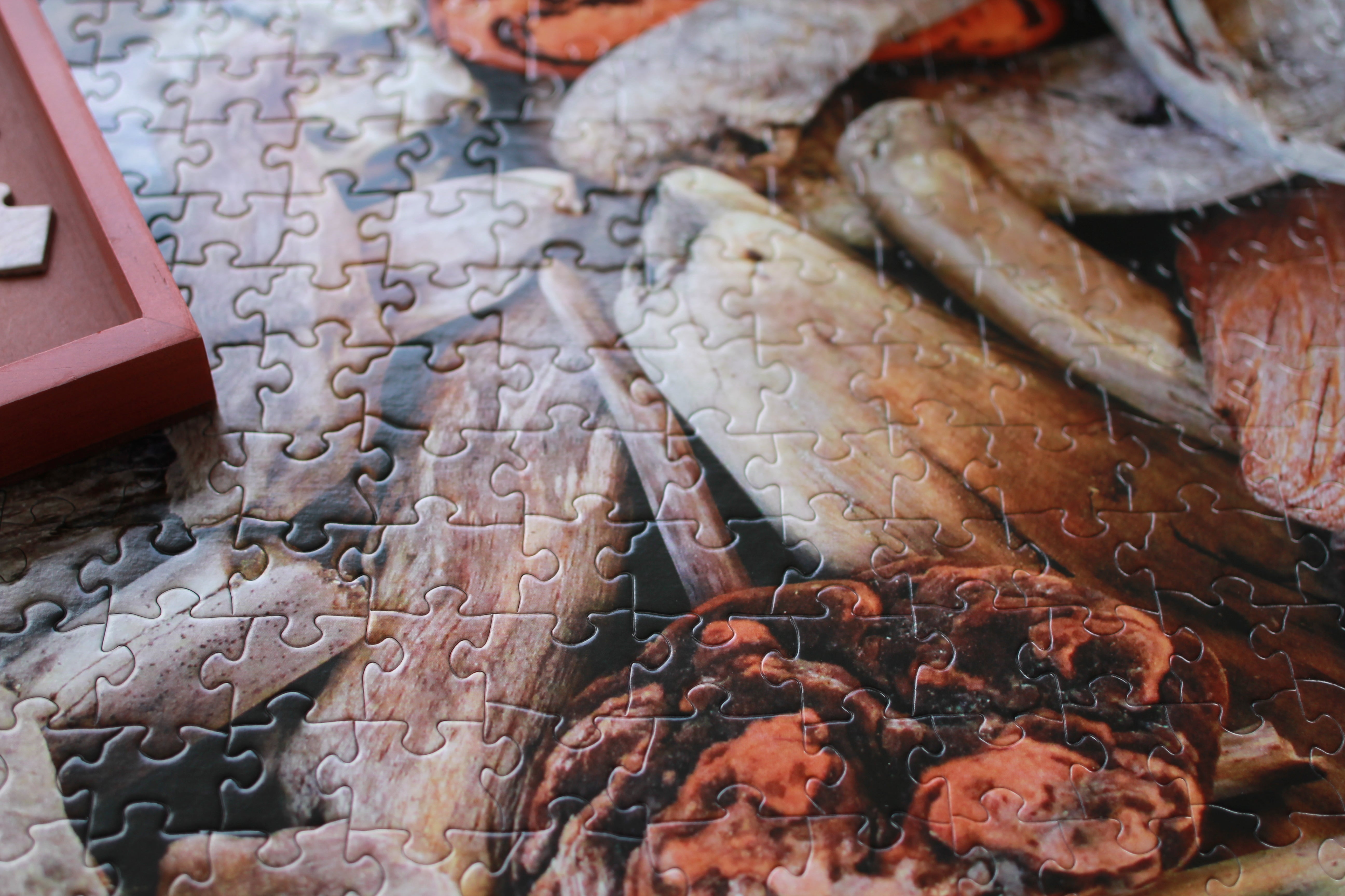 Close-up of the finished Driftwood Delight puzzle