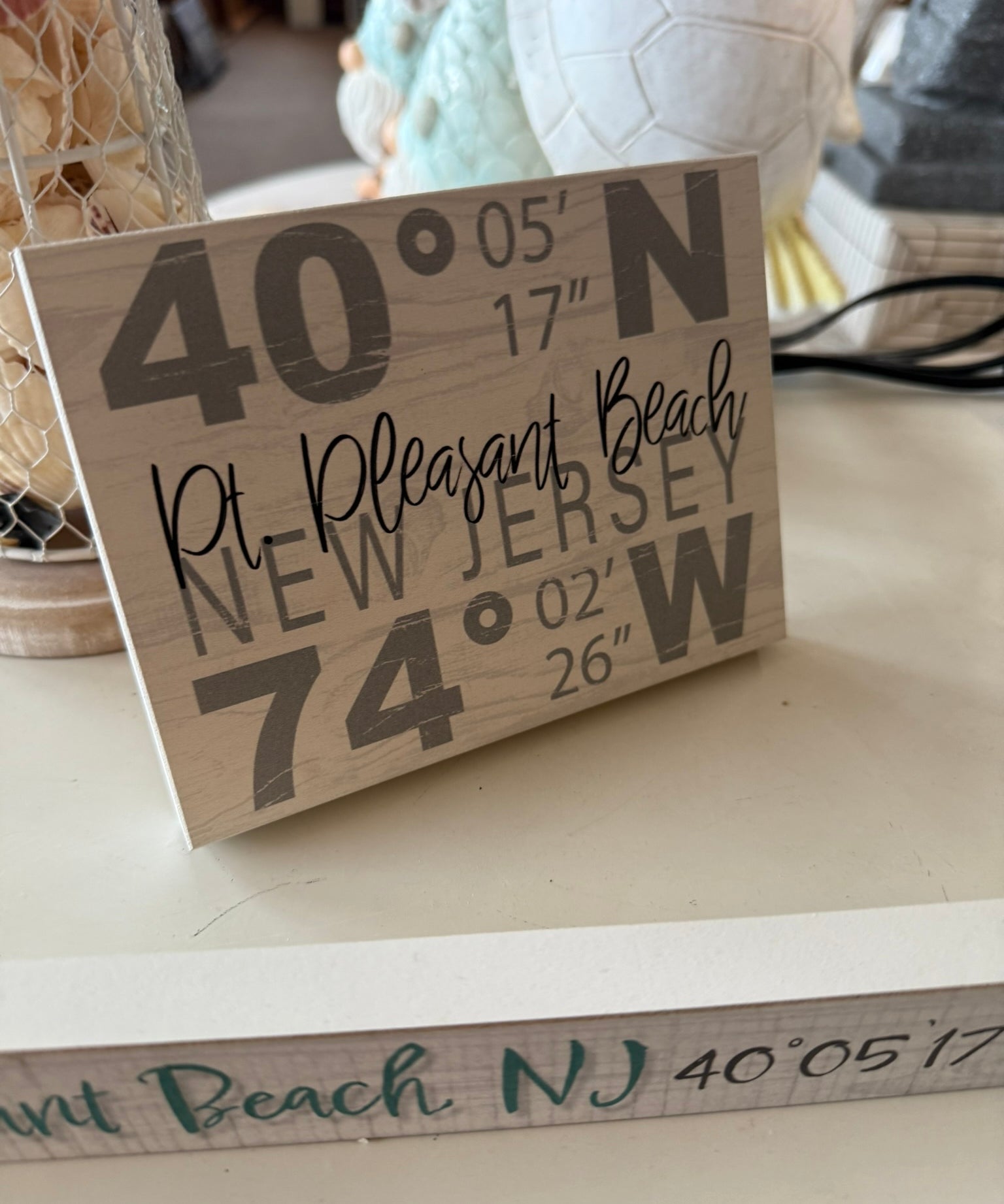 Point Pleasant Beach Coordinates Sign