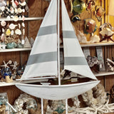 Gray Stripe Model Sailboat