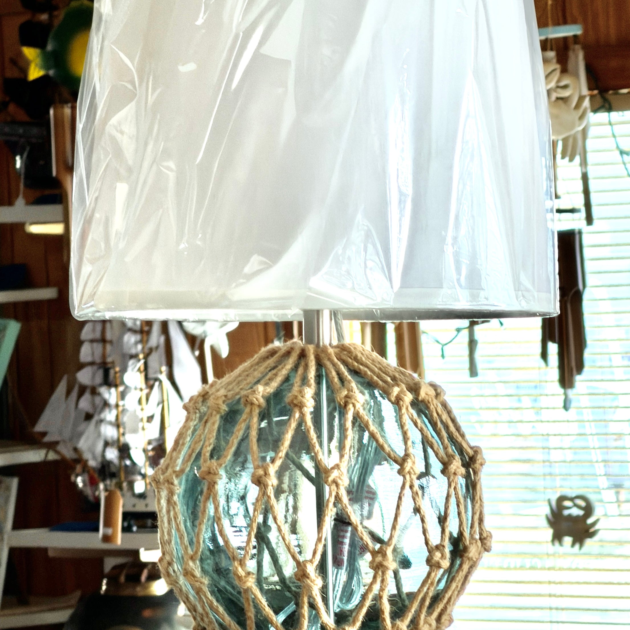 Blue Glass Buoy Lamp