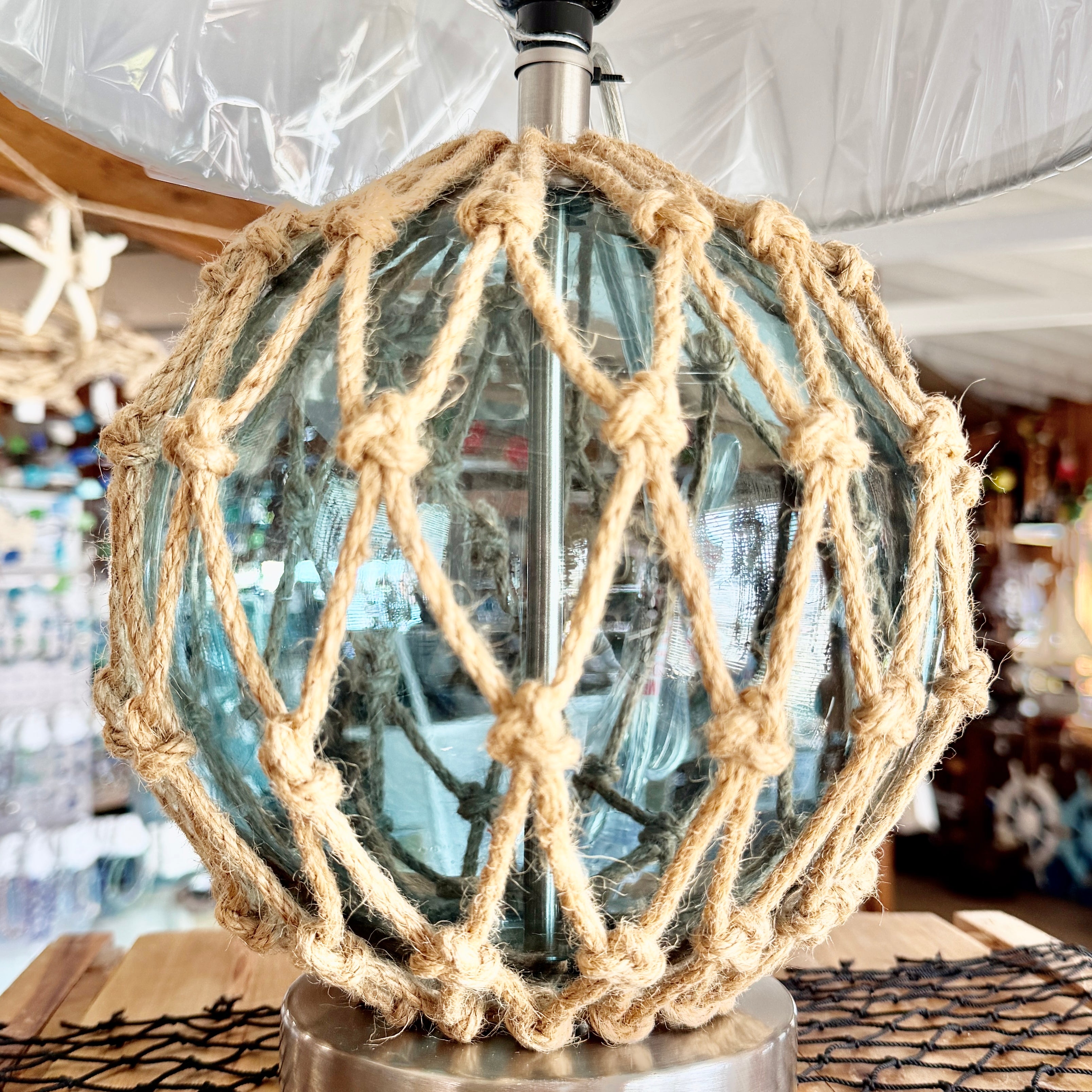 Blue Glass Buoy Lamp