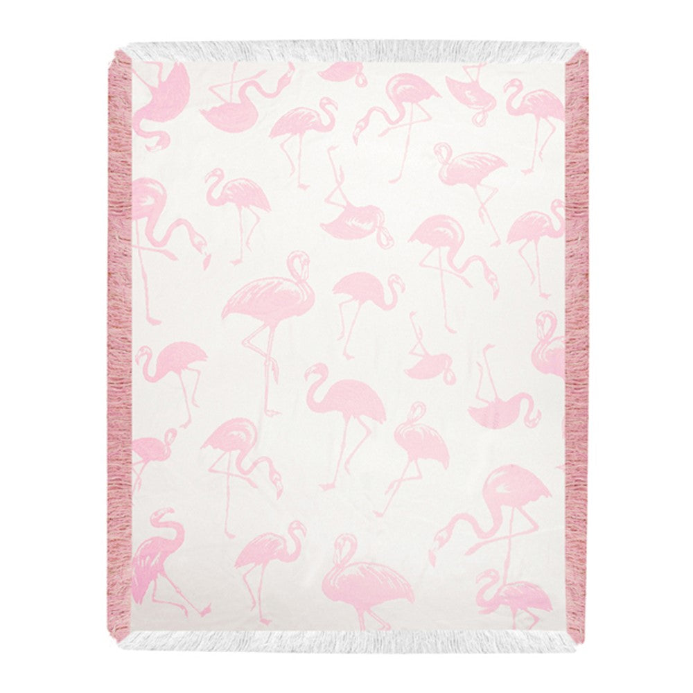 Pink Flamingo Toss Rayon Throw