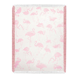 Pink Flamingo Toss Rayon Throw