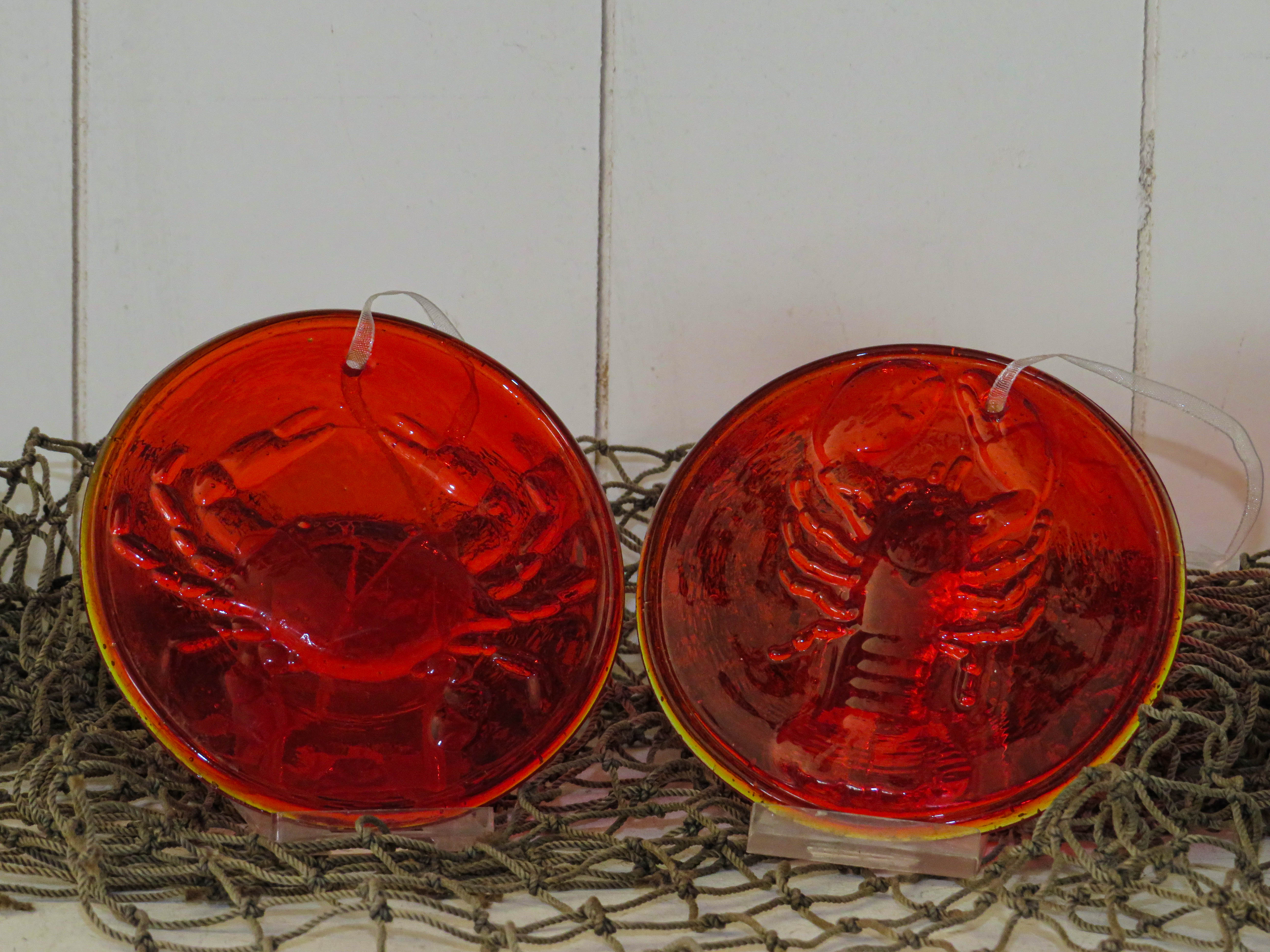 Red Crab & Lobster Nautical Sun Catchers (Set of 2)