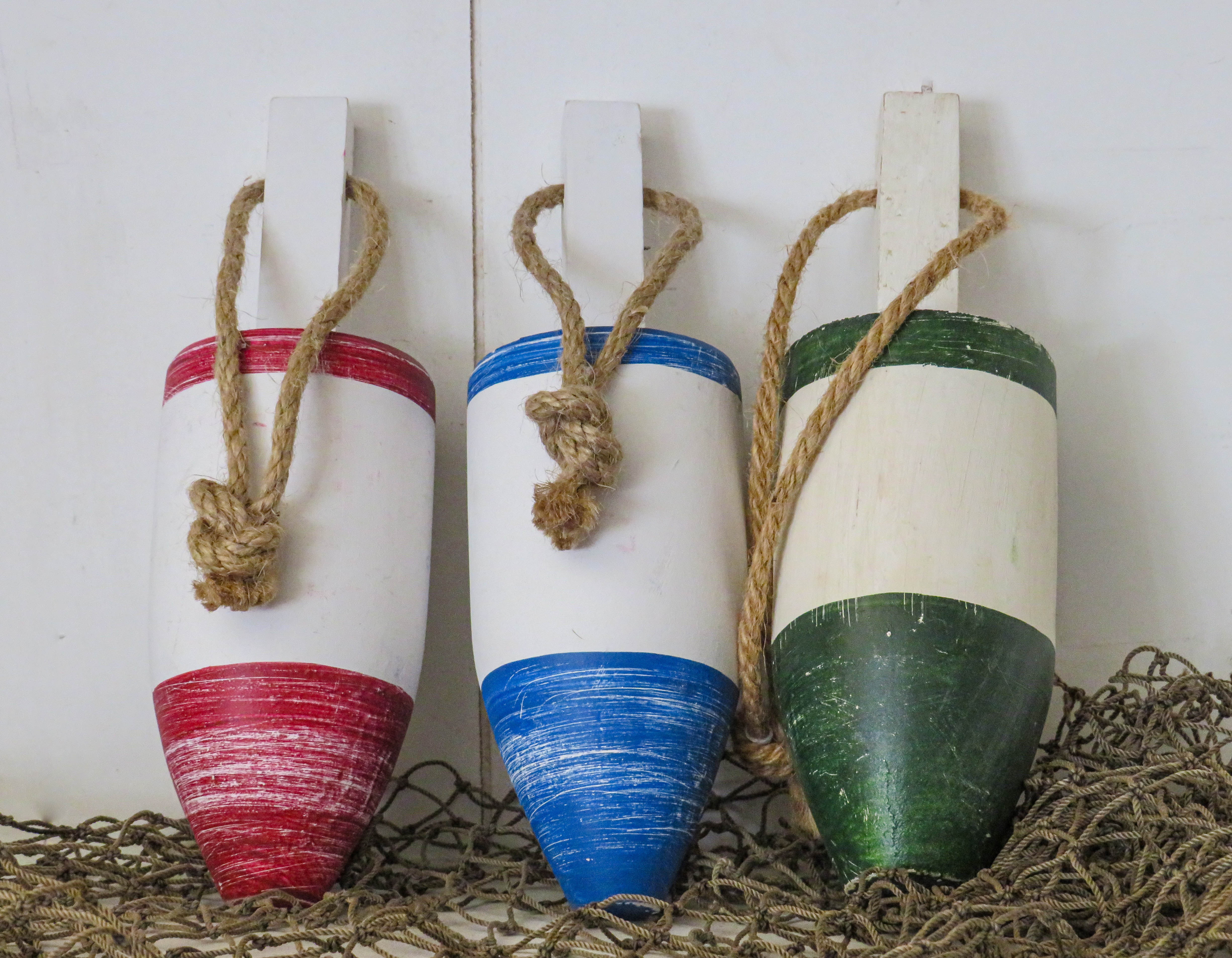 Wooden Nautical Buoys (Set of 3)