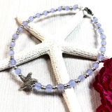 Lavender Sea Glass Starfish Anklet