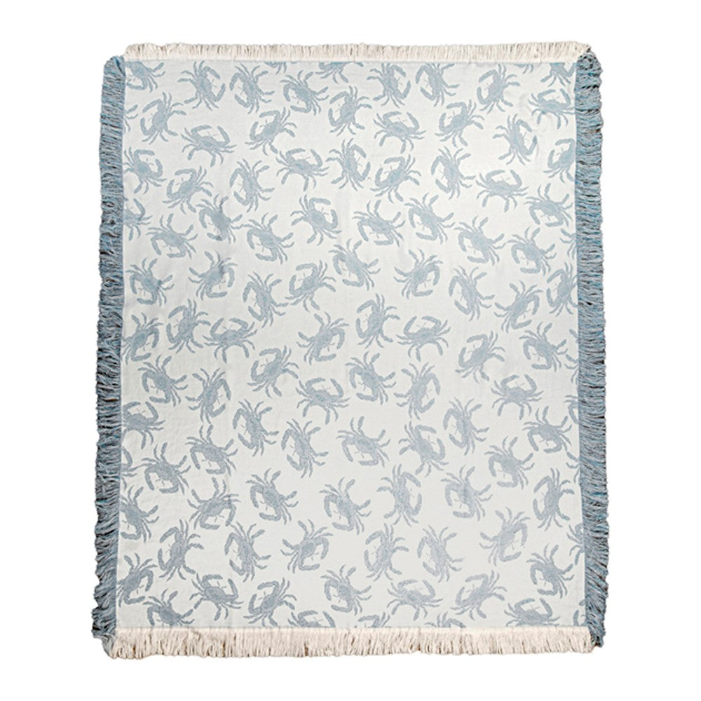 Blue Crab Rayon Throw